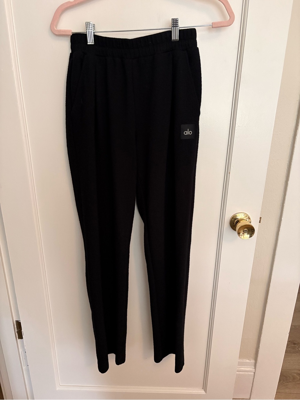 ALO Yoga Black Textured Trousers